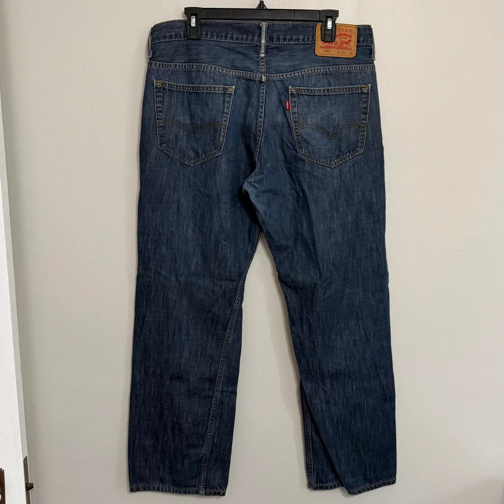 Levi's 569 Mens 34x32 (Actual 34x30) Loose Straight Leg Denim Blue Jeans Baggy